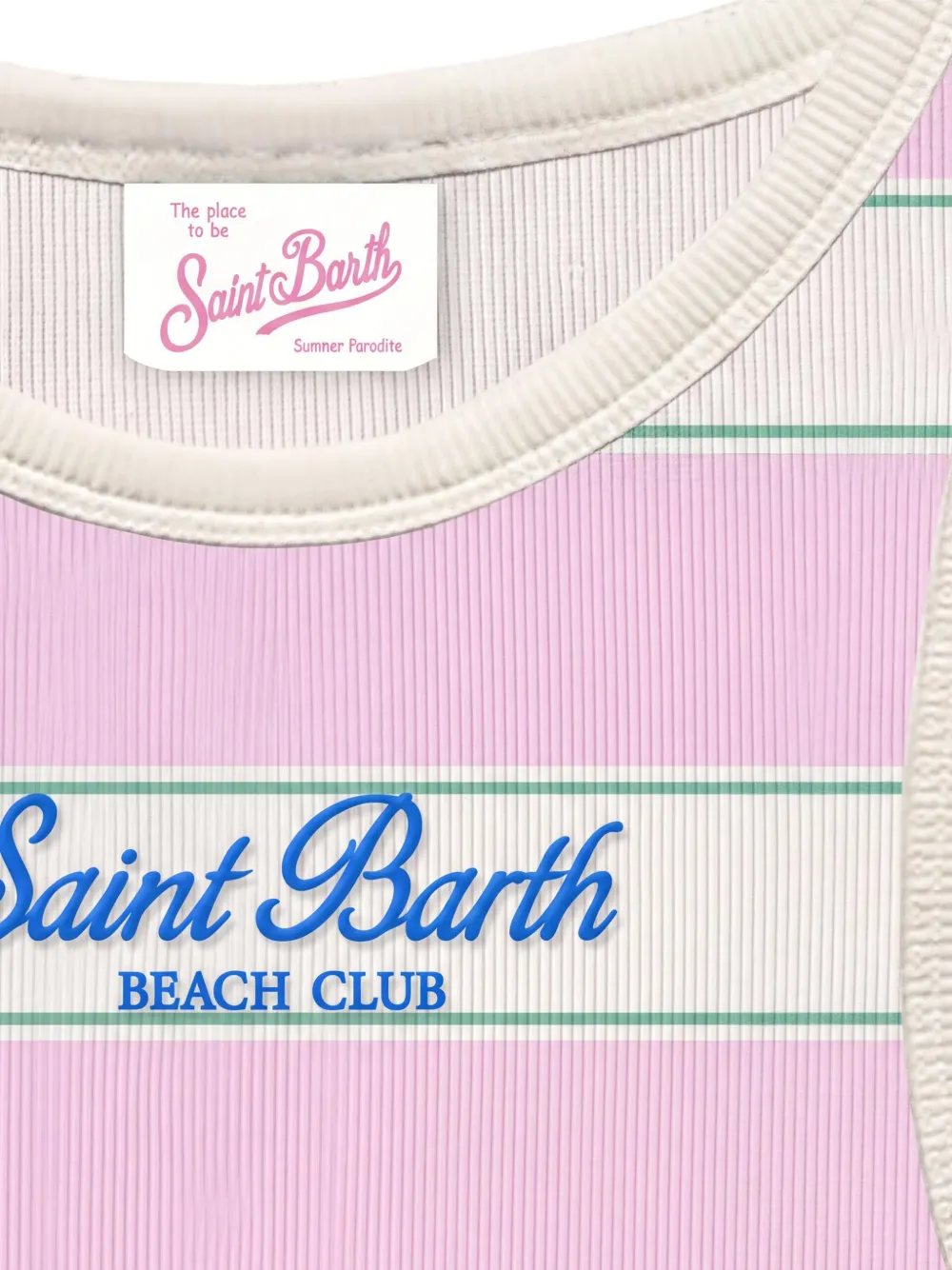 MC2 Saint Barth Kids Gestreepte geribbelde top Roze