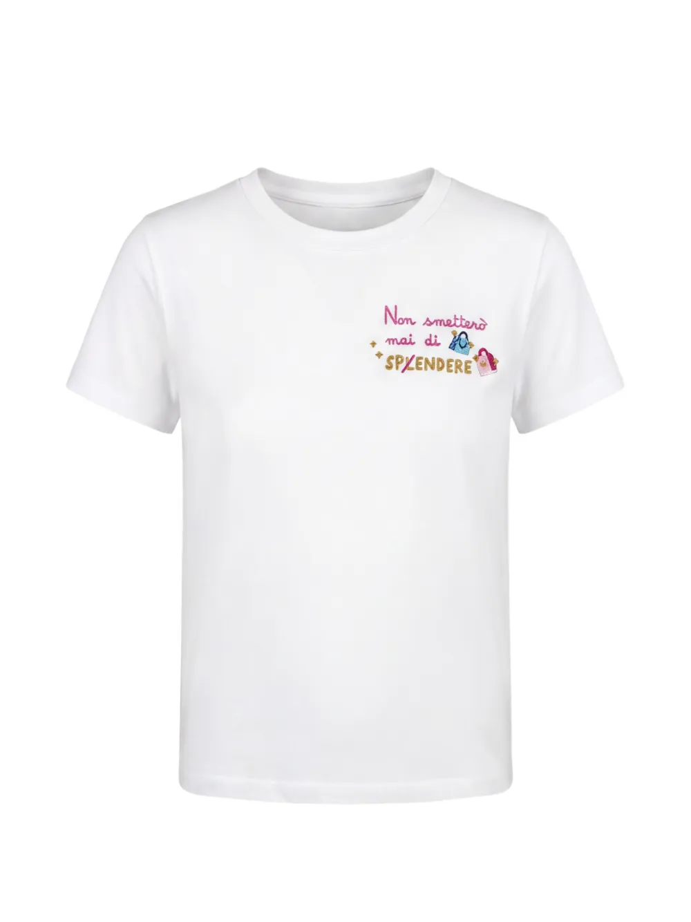 MC2 Saint Barth Kids Emilie T-shirt met borduurwerk Wit