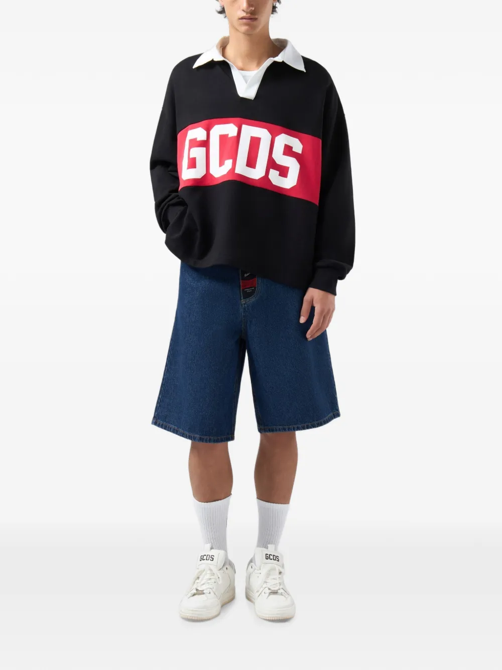 GCDS Sweater met logoprint Zwart