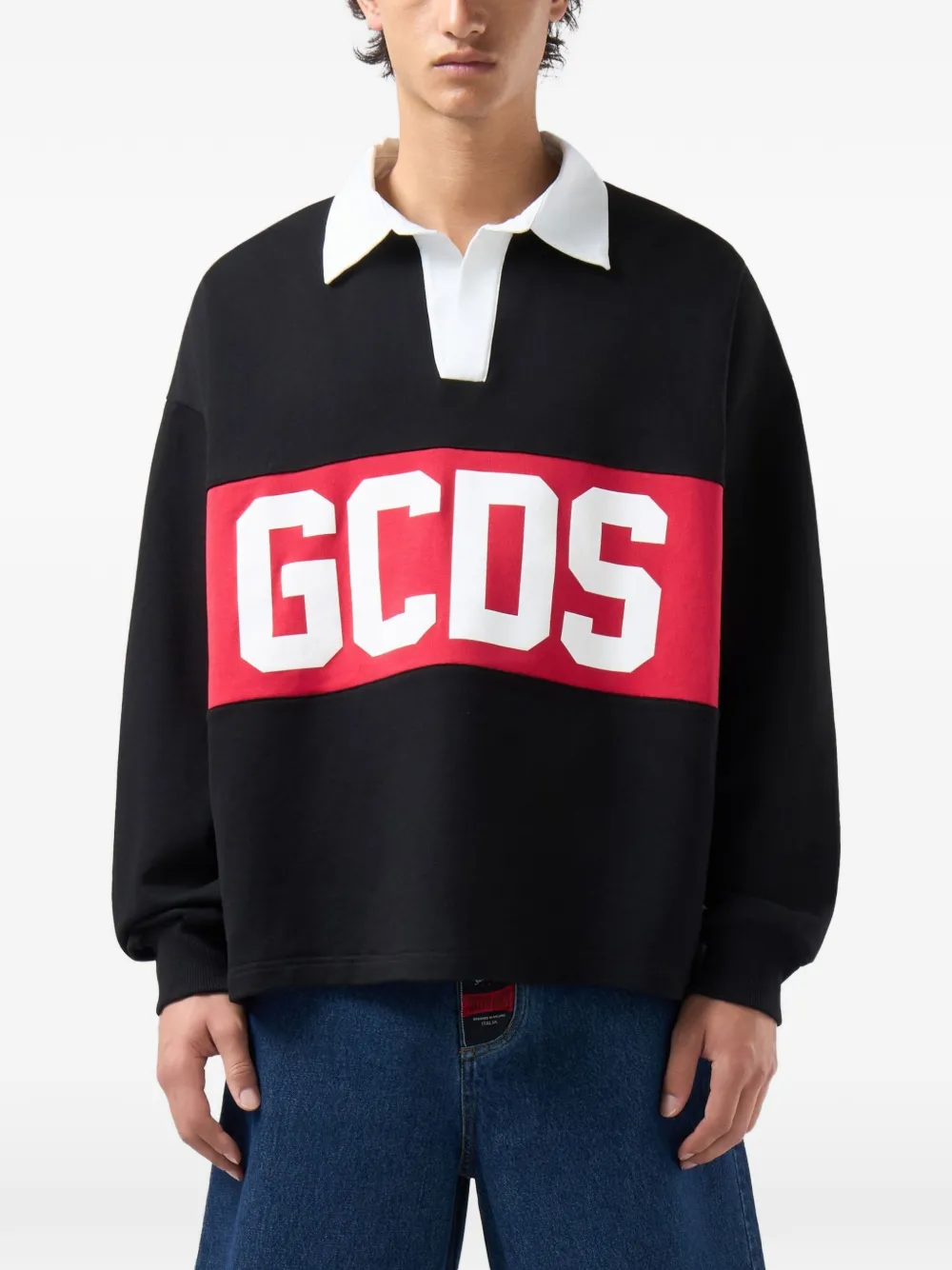 GCDS Sweater met logoprint Zwart