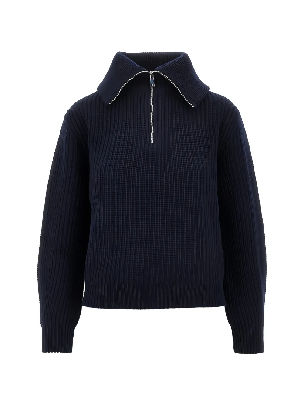 Weekend Max Mara wool zip-up roll-neck jumper - navy - Blu