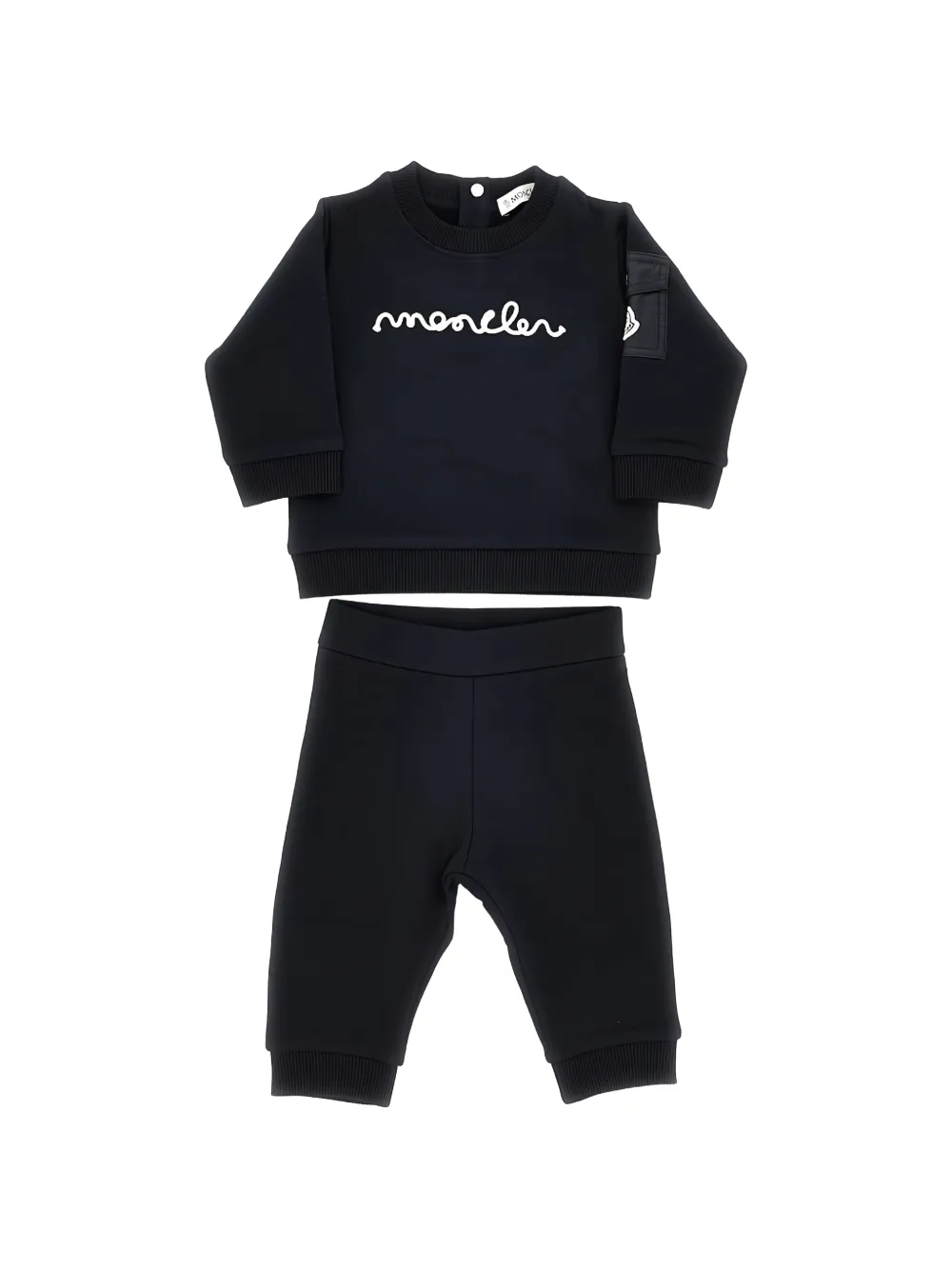 Moncler Enfant Trainingspak met geborduurd logo Zwart