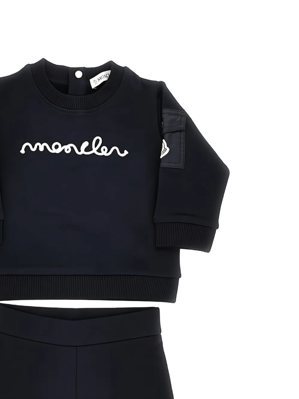 Moncler Enfant Trainingspak met geborduurd logo Zwart