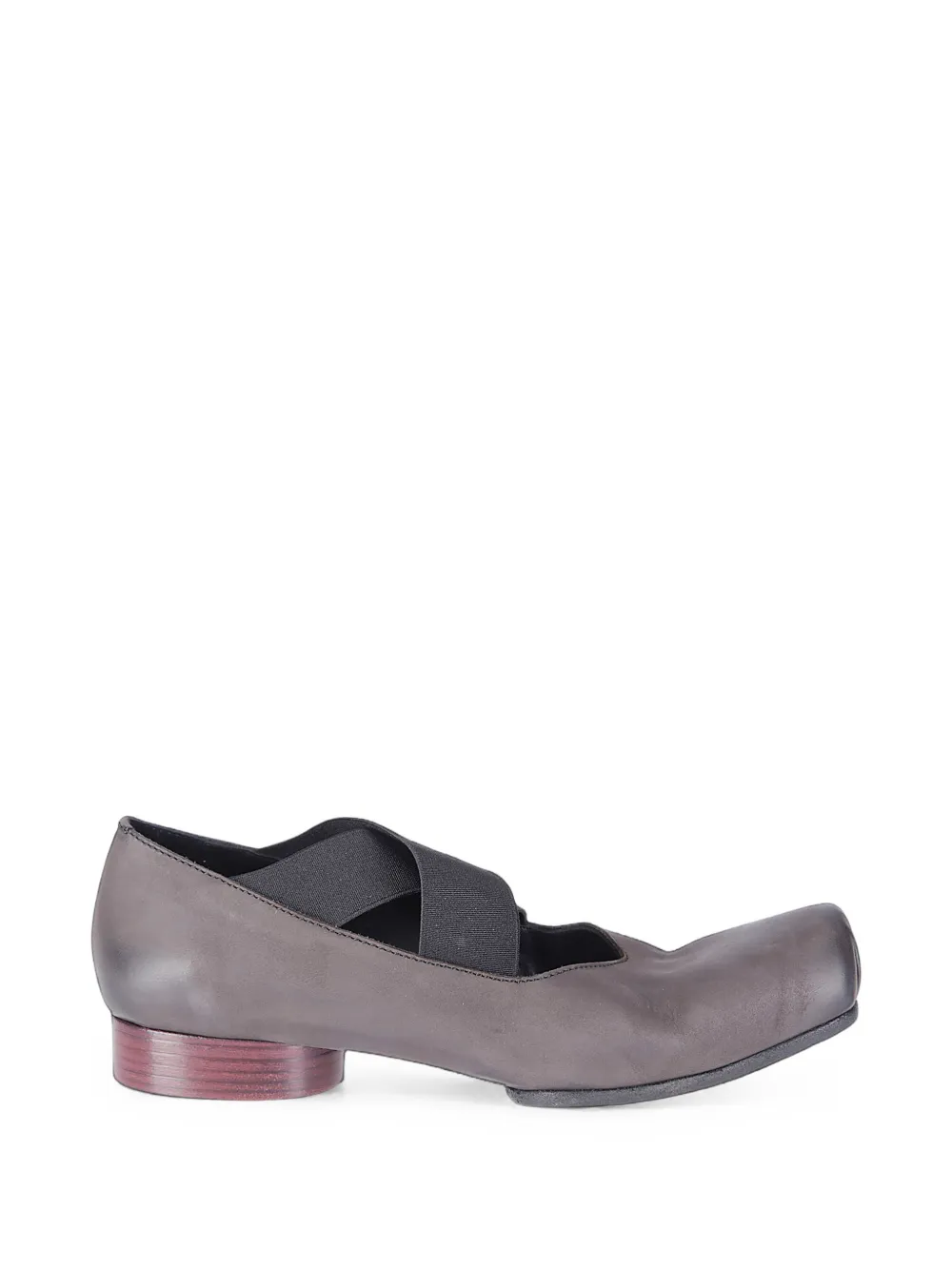 Uma Wang Cross-strap Ballet Flats In Gray