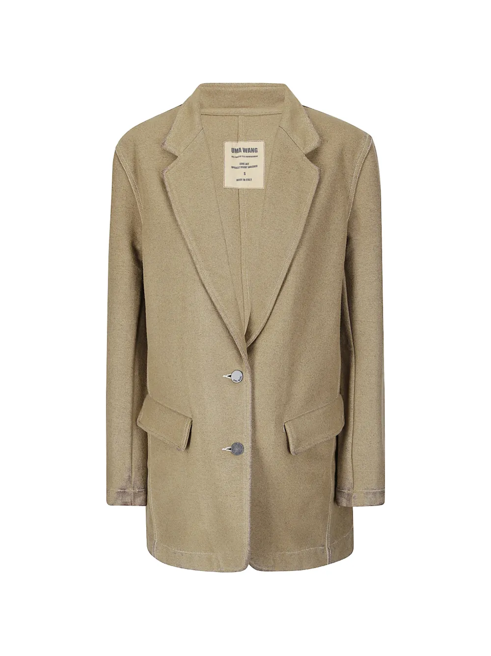 Uma Wang Jane Contrast-stitch Blazer In Brown