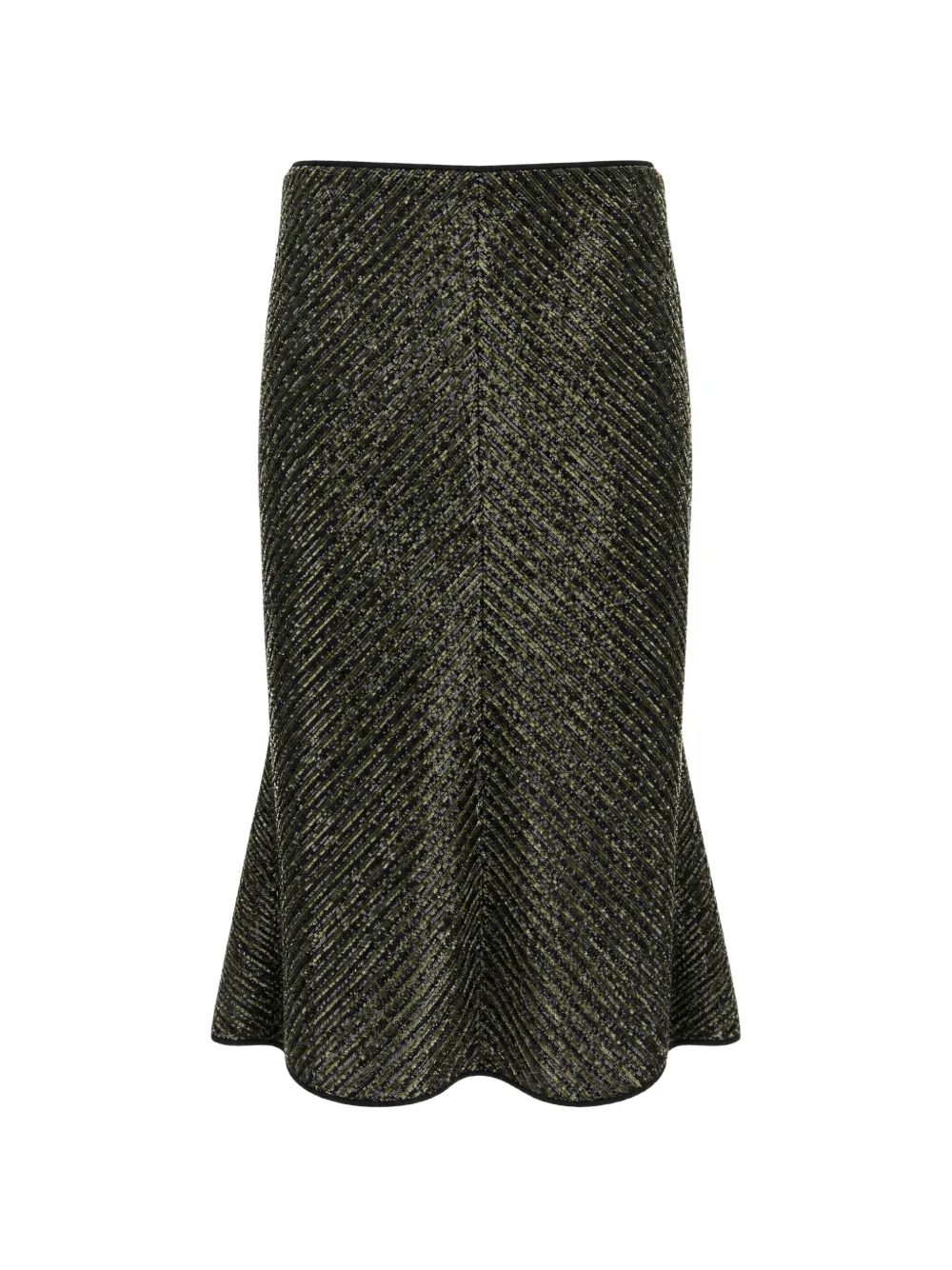 Iceberg chevron-knit flared midi skirt Zwart