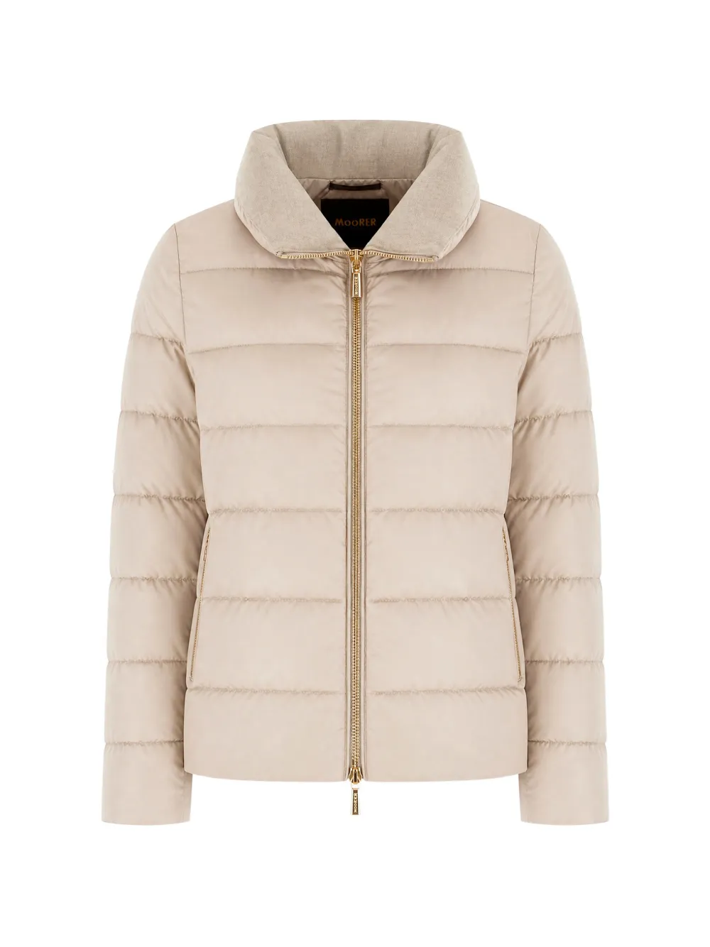 Moorer Argentea Quilted Funnel-neck Jacket In Neutral