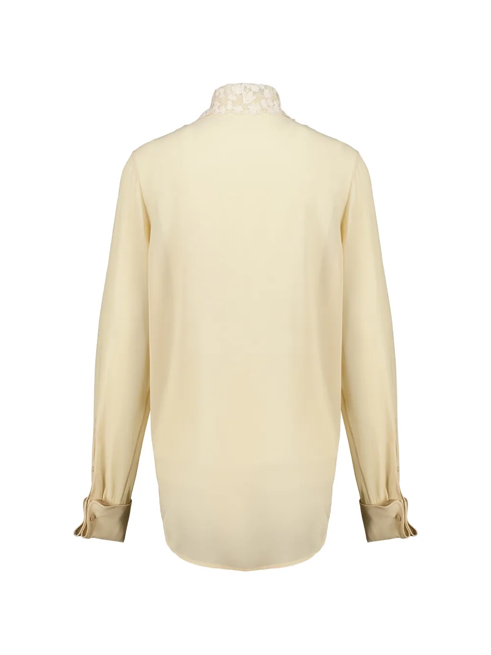 FENDI Zijden overhemd met afwerking van kant Beige