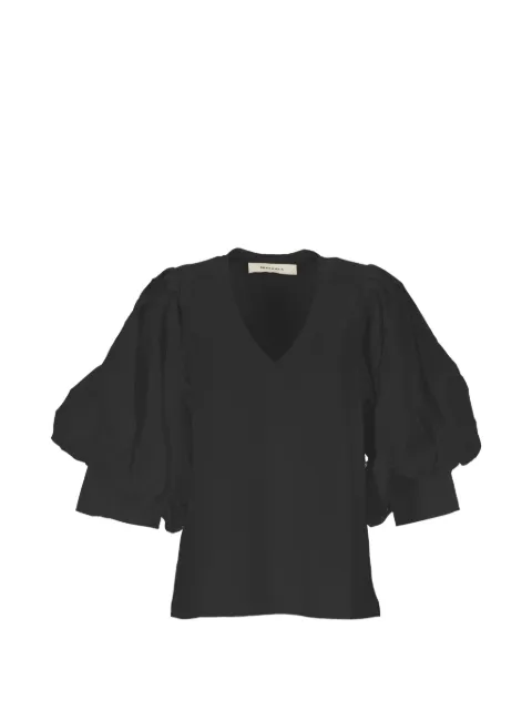 EMMA E GAIA puff-sleeve V-neck T-shirt