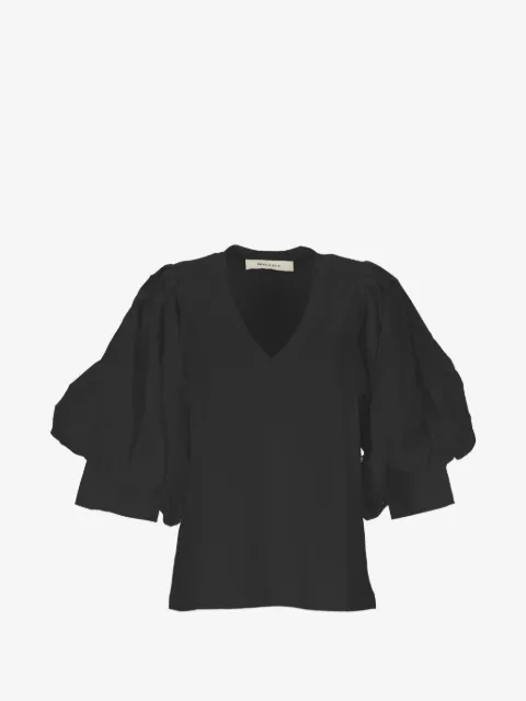 EMMA E GAIA puff-sleeve V-neck T-shirt