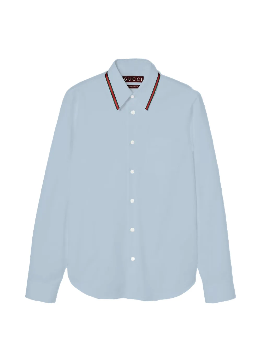 Gucci Oxford cotton shirt with Web - Blau