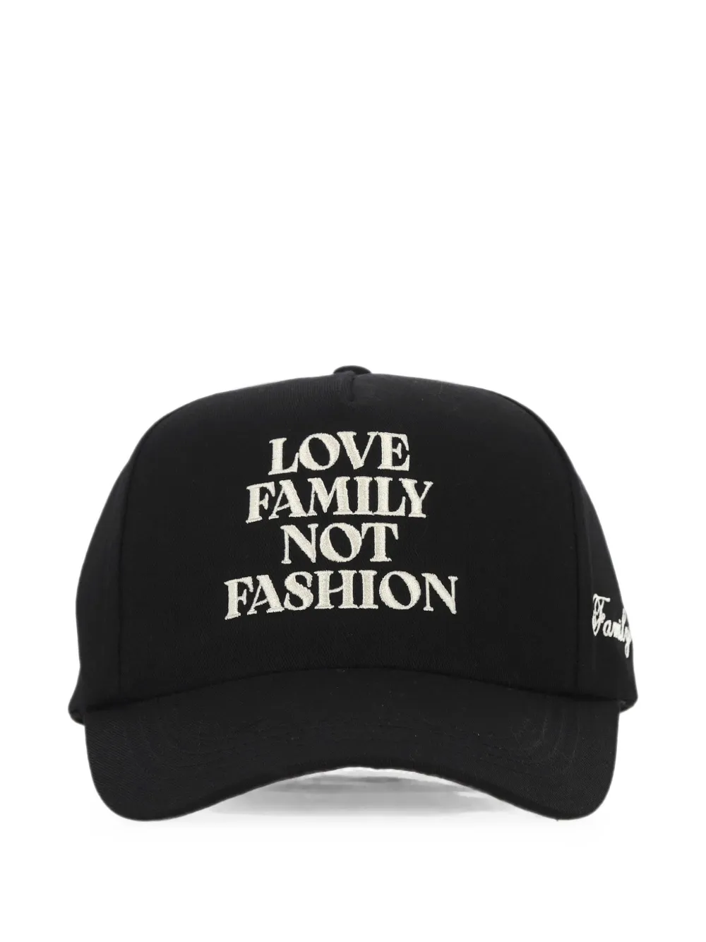 Family First embroidered slogan baseball cap - Nero