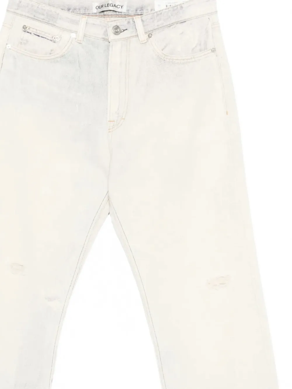 OUR LEGACY Jeans met digitale koffie-print Beige