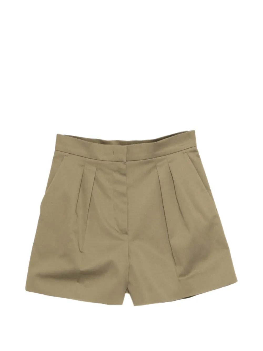 Max Mara pleated cotton shorts - Verde