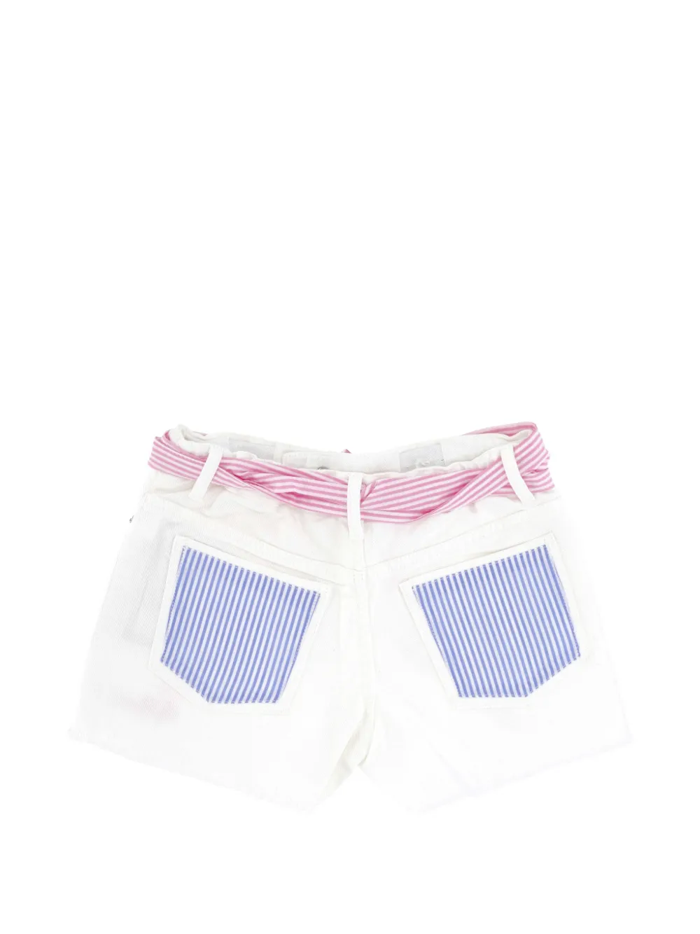 MC2 Saint Barth Kids Kiko gestreepte shorts met striksluiting Wit