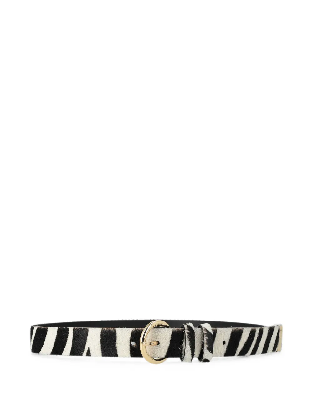 Max Mara pony hair-look printed leather belt white - Bianco
