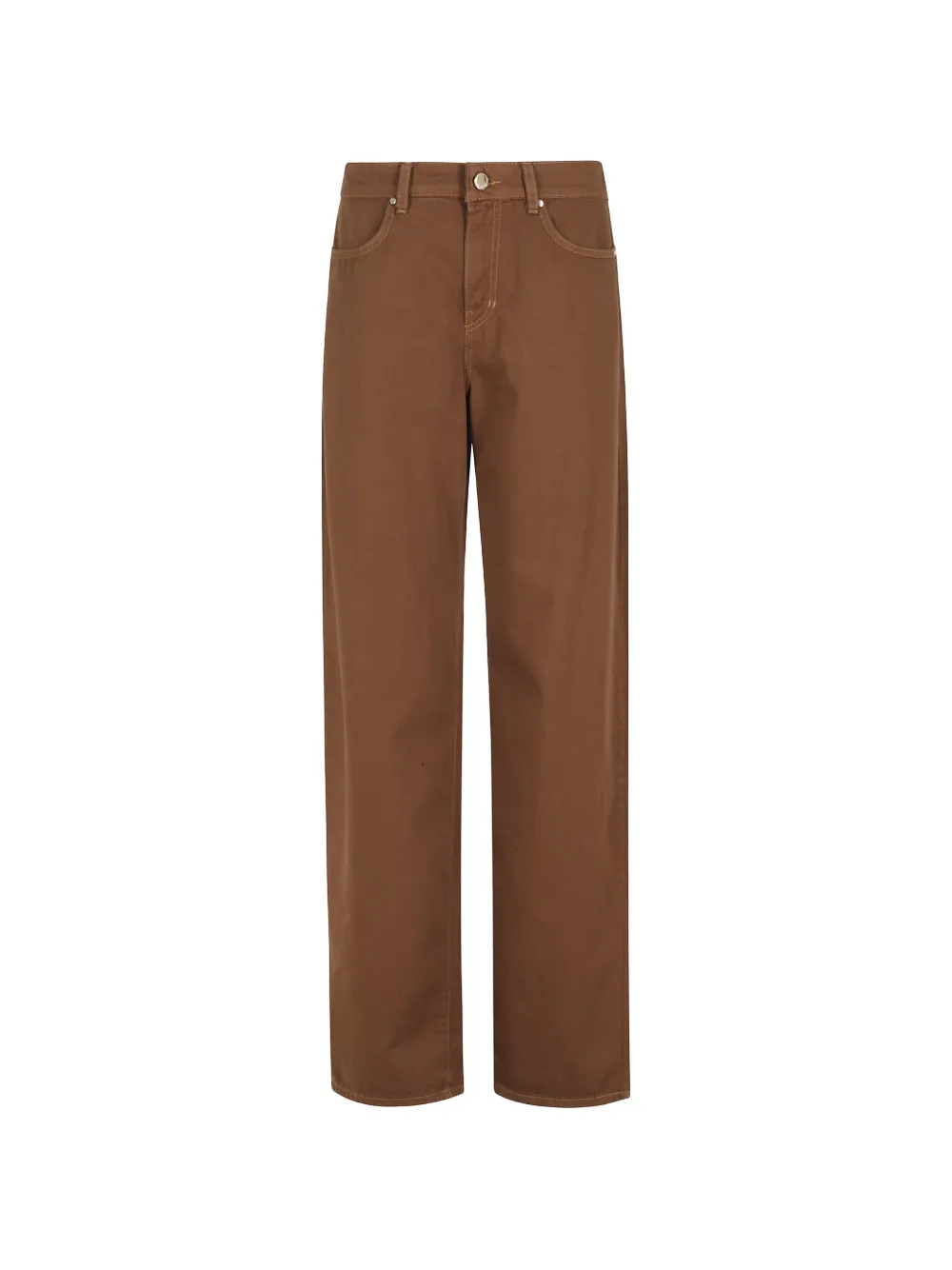 Max Mara Weite Hose mit Logo-Patch - Braun