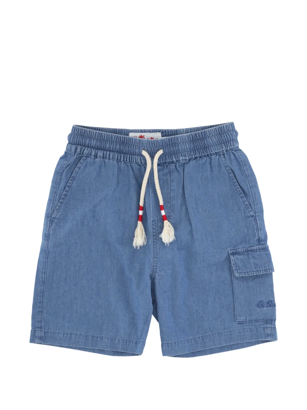 MC2 Saint Barth Kids Shorts met trekkoordtaille Blauw