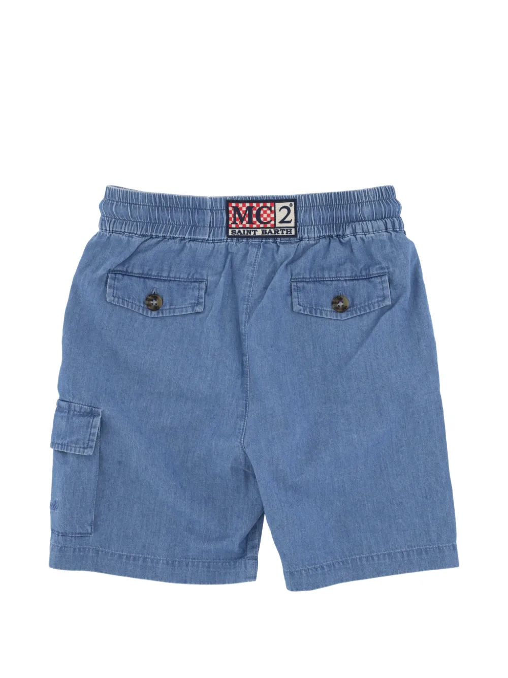 MC2 Saint Barth Kids Shorts met trekkoordtaille Blauw