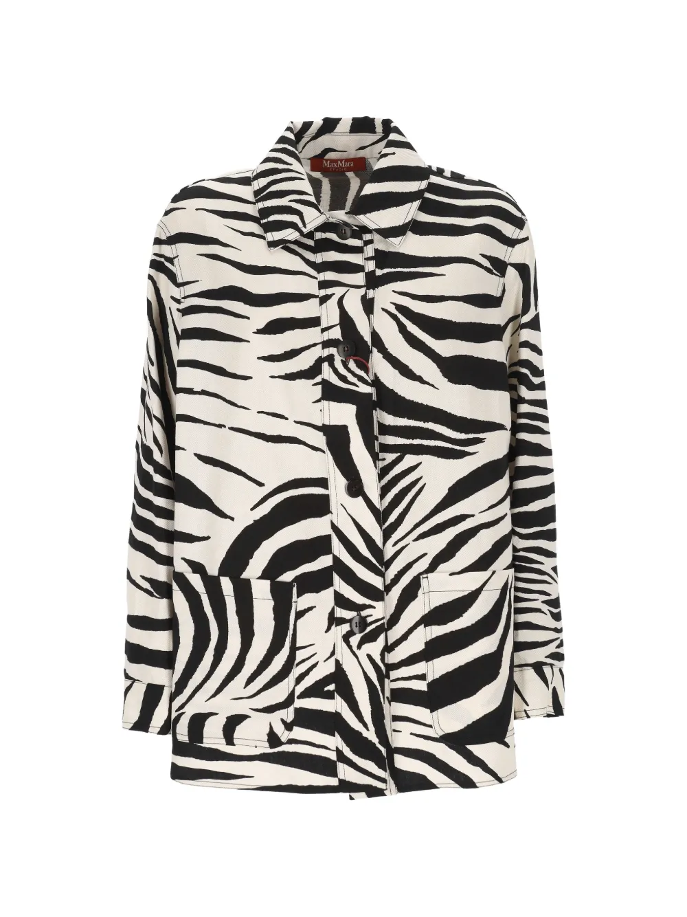 Max Mara zebra-print button-up jacket - Weiß