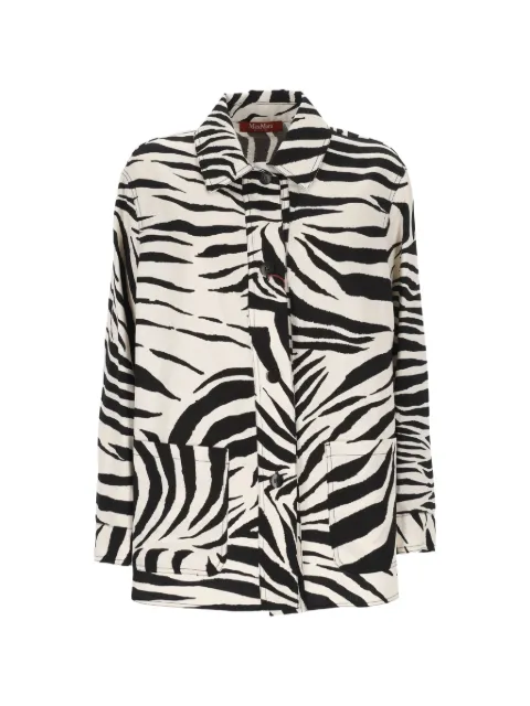 Max Mara chaqueta con botones y estampado de cebra