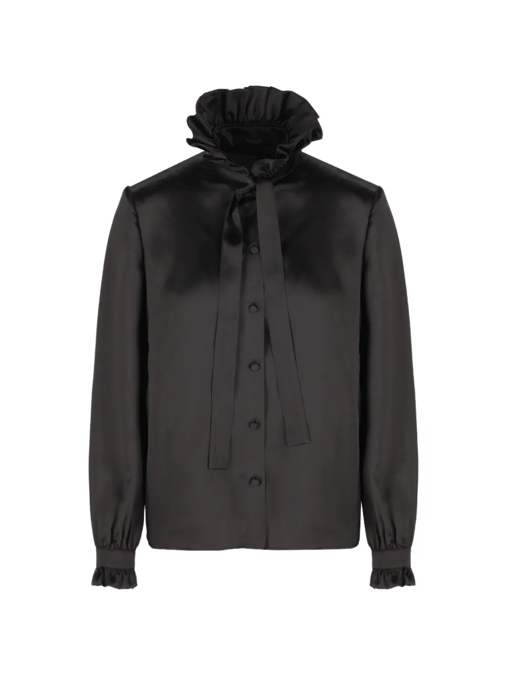 Gucci silk-satin shirt with bow - Schwarz