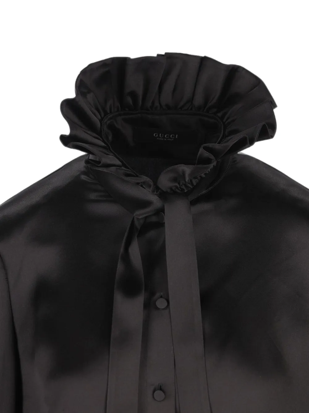 Gucci Zijden-satijnen blouse met strik Zwart