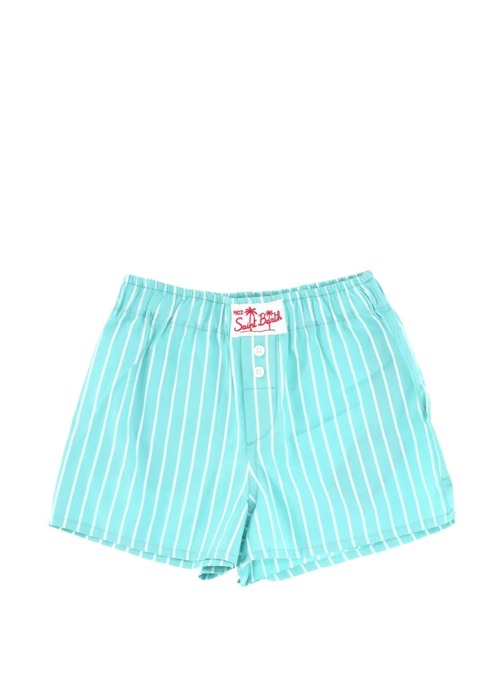 MC2 Saint Barth Kids short ample en coton à rayures - Bleu