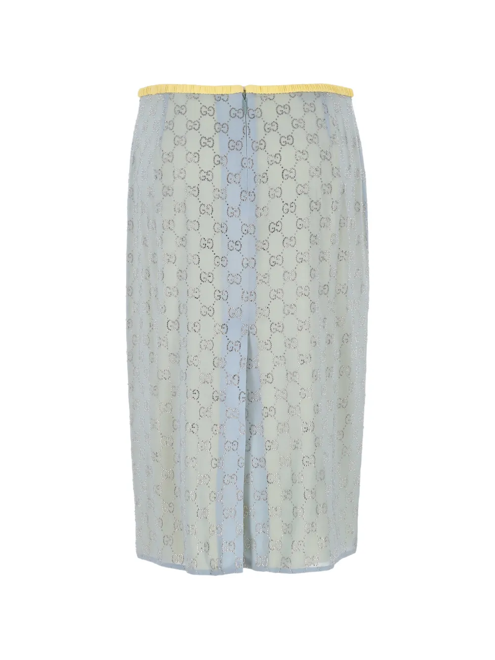 Gucci Zijden stretch chiffon rok met kristallen Blauw