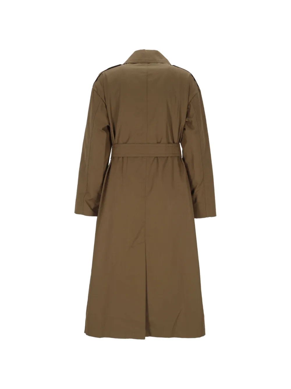Max Mara Jas met ceintuur en dubbele rij knopen Bruin