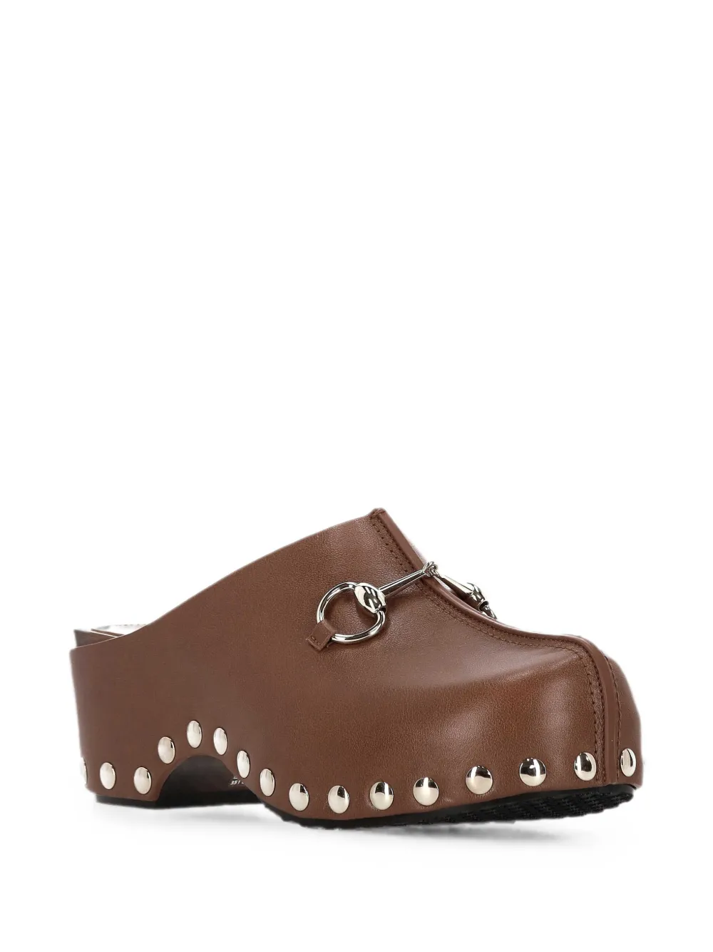 Gucci Platform Clogs With Horsebit In Brown