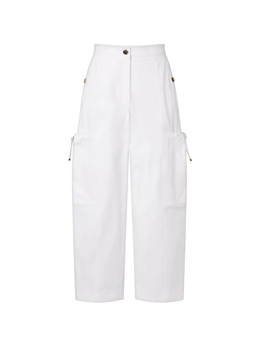 Max Mara Stretch Cotton Cargo Trousers In White