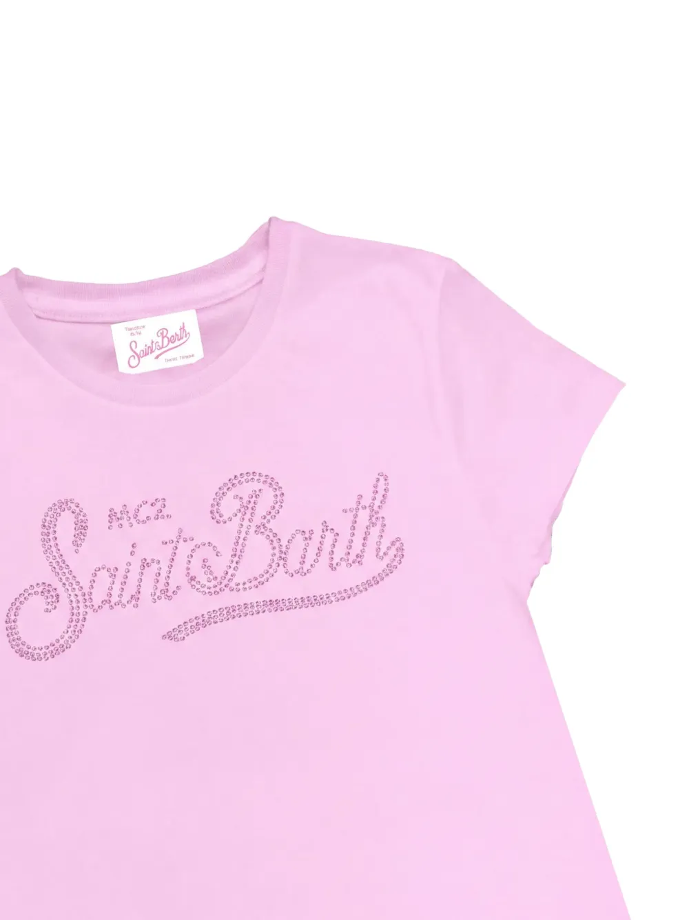 MC2 Saint Barth Kids Abbey jurk verfraaid met stras en ruches Roze