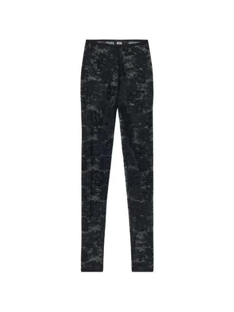 GCDS floral-lace logo-print tights