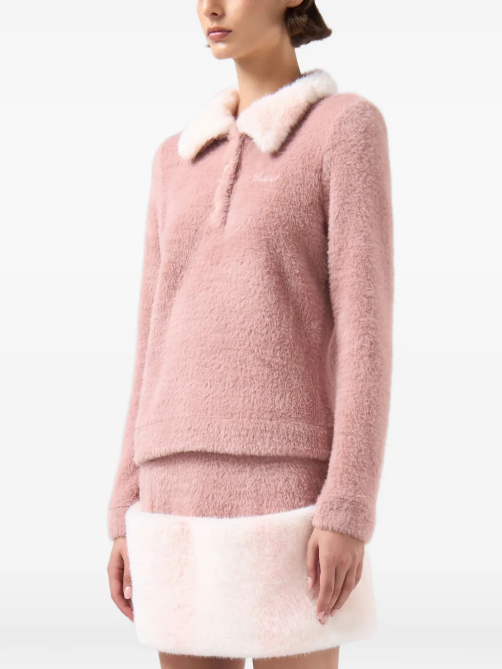 GCDS Poloshirt van imitatiebont Roze