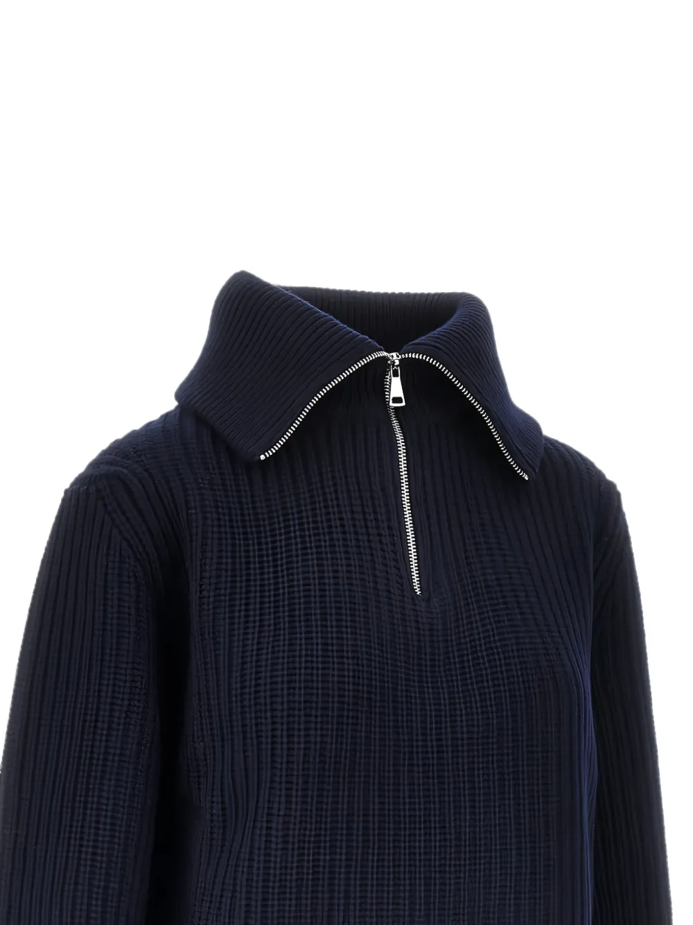 Weekend Max Mara Ribgebreide trui met halve rits Blauw