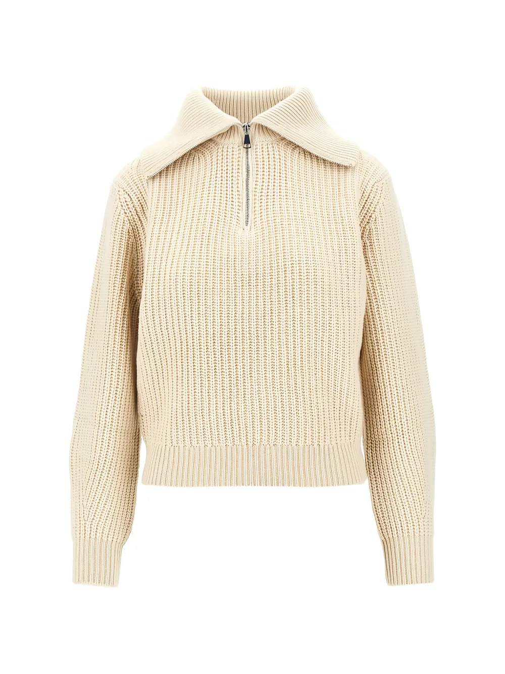 Weekend Max Mara wool zip-up roll-neck jumper - ice - Toni neutri