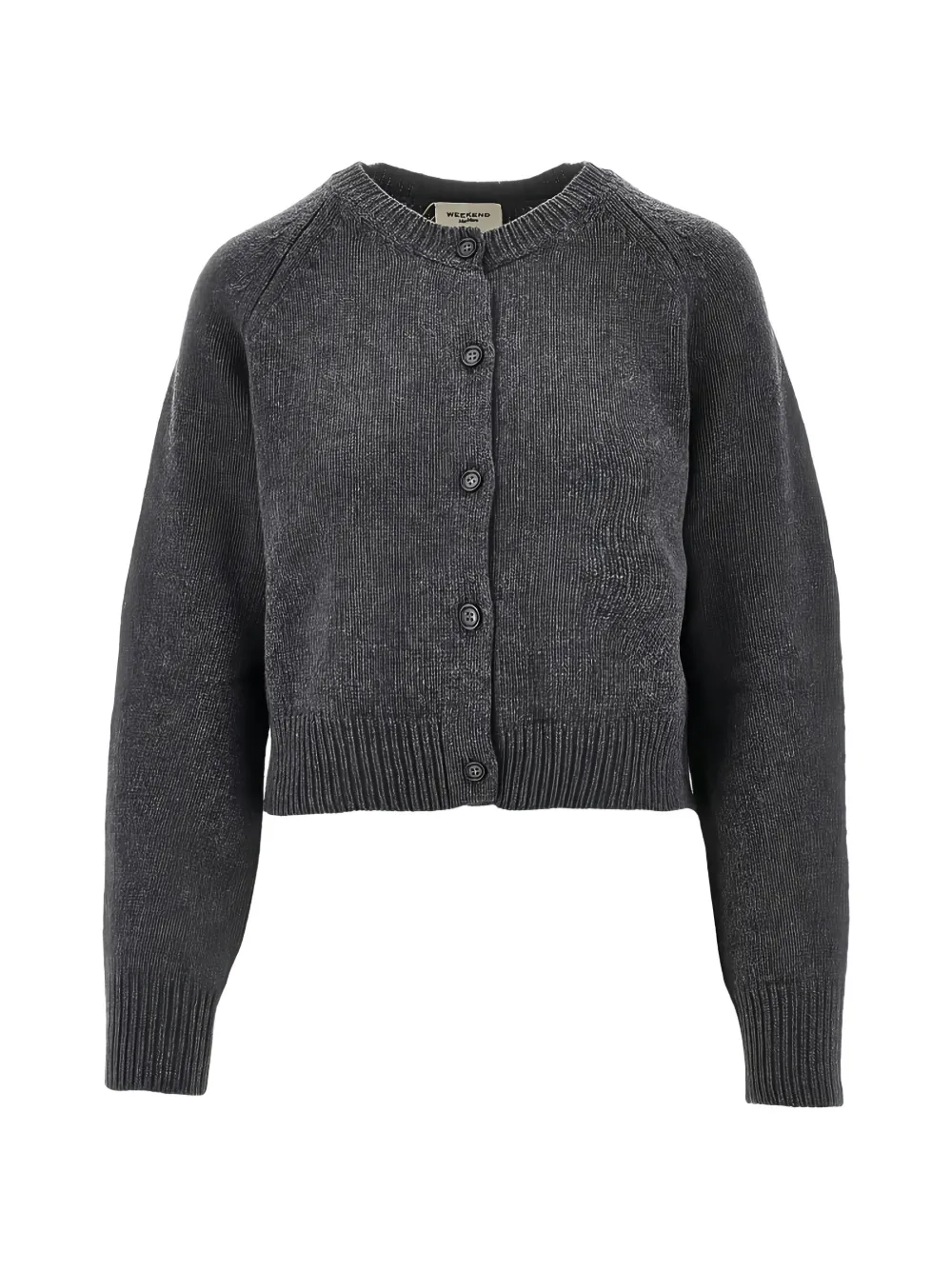 Weekend Max Mara ribbed-trim raglan-sleeve cardigan - Grigio
