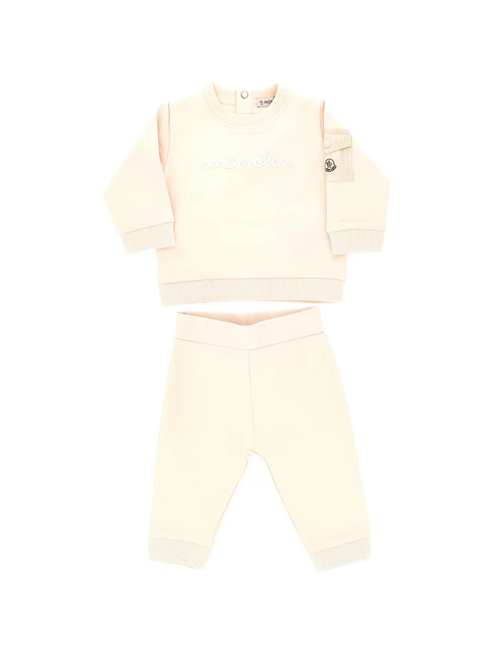 Moncler Enfant Trainingspak met geborduurd logo Roze