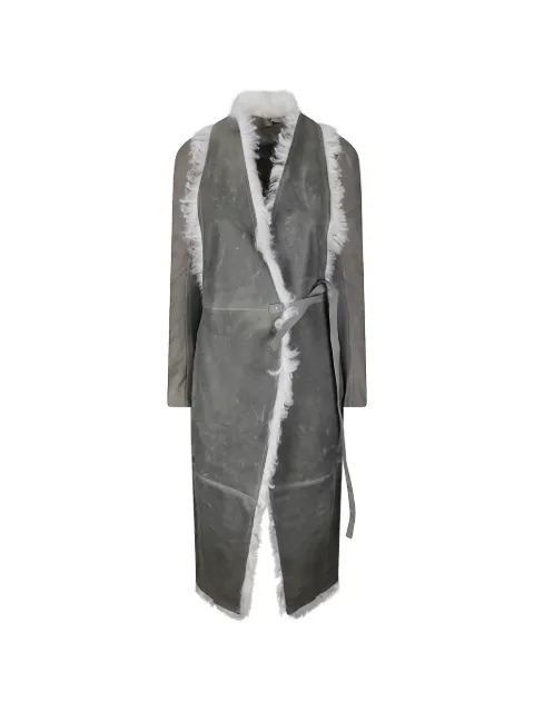 Rick Owens Cyclops shearling-trim leather coat