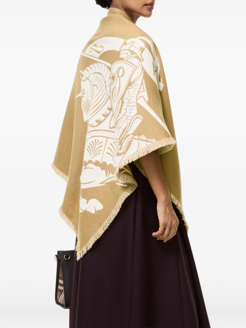 Burberry Knifght wiollen-zijde-kasjmier cape Beige
