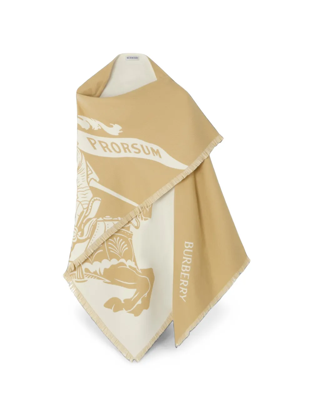 Burberry Knifght wiollen-zijde-kasjmier cape Beige