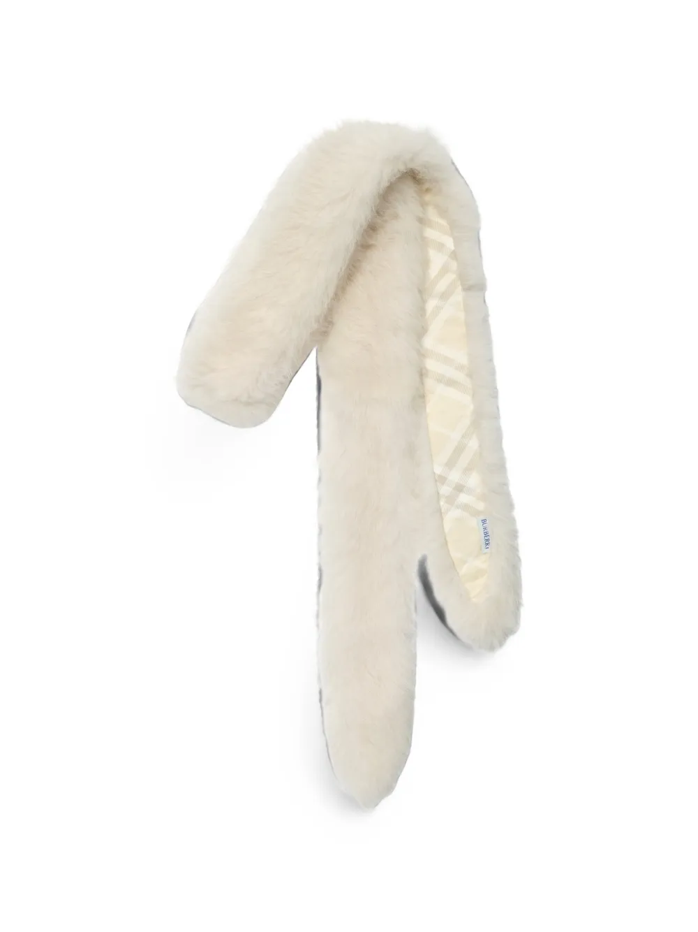 Burberry skinny shearling scarf - Nude