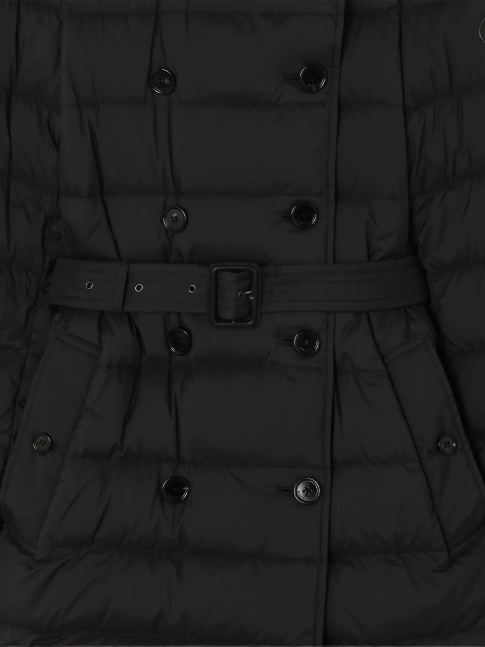 Burberry Audley korte nylon donsjas Zwart