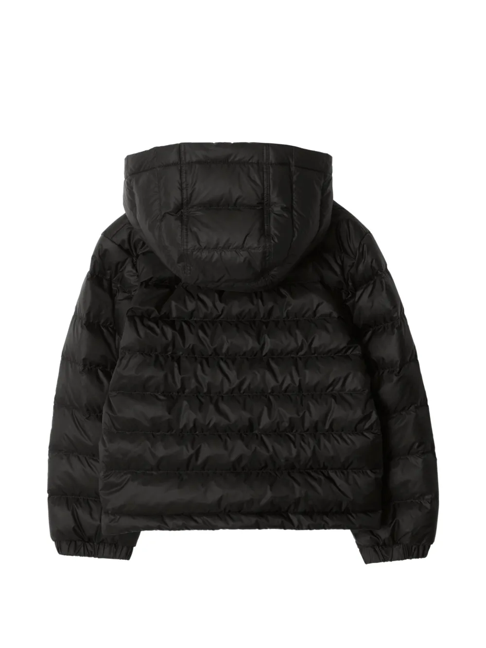 Burberry Kids Donsjack met geruite band en capuchon Zwart