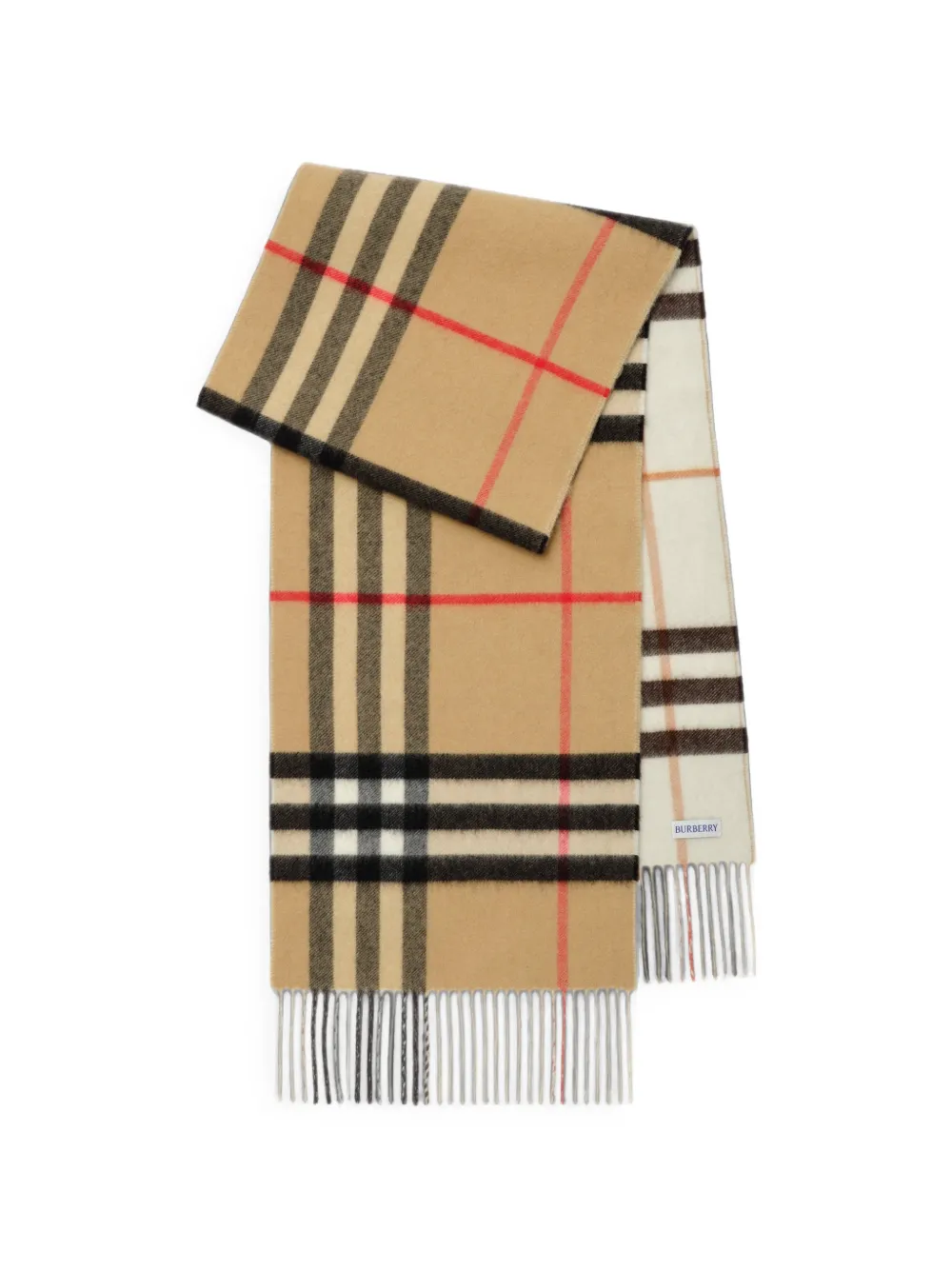 Burberry Check kasjmier omkeerbare sjaal Beige