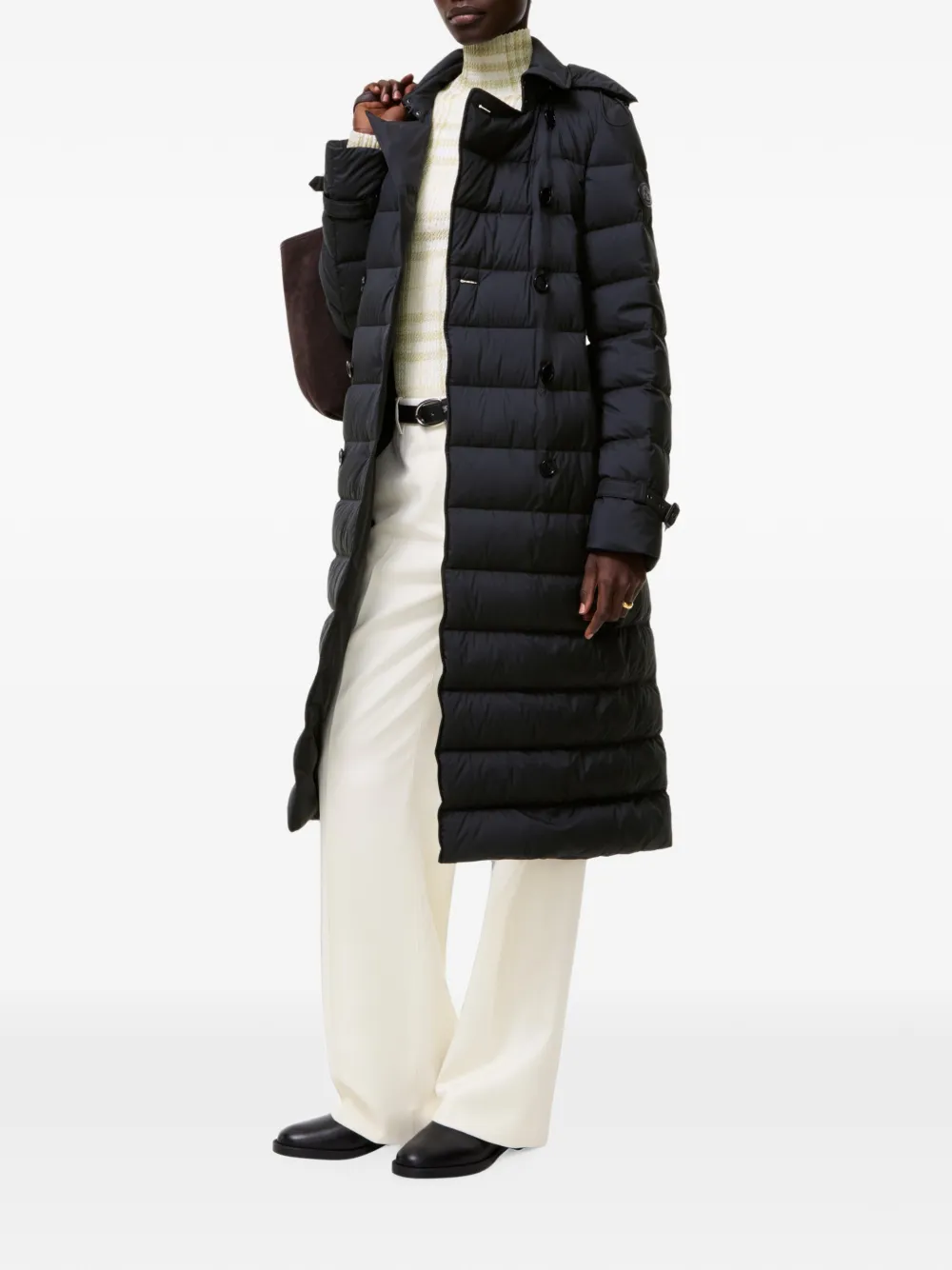 Burberry long nylon Audley puffer coat Blauw