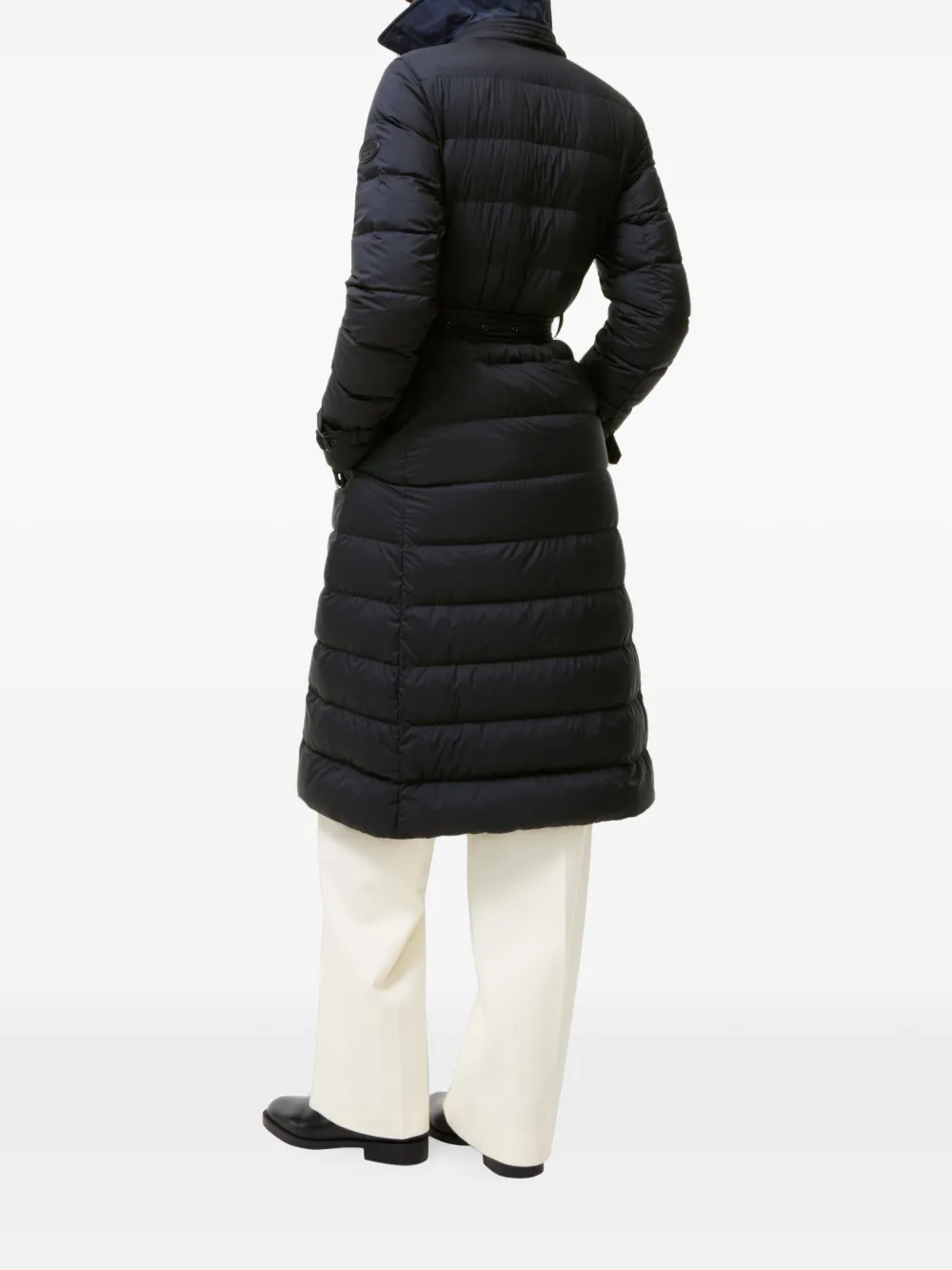 Burberry long nylon Audley puffer coat Blauw