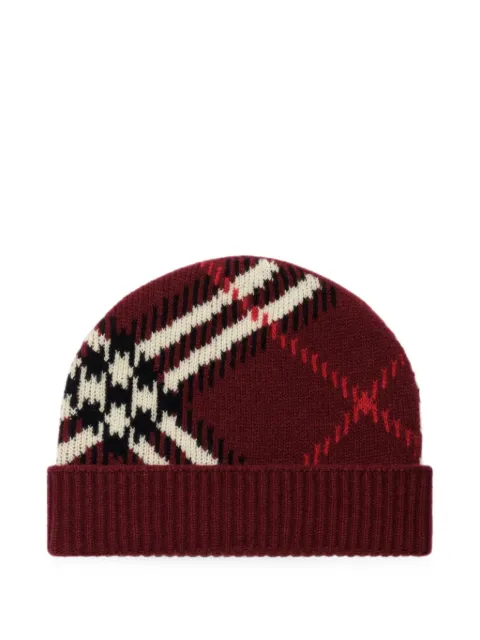 Burberry check cashmere blend beanie