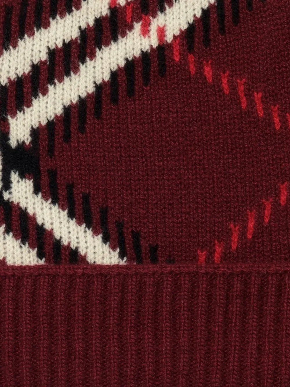 Burberry Geruite muts van kasjmierblend Rood